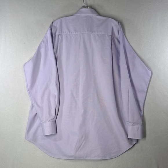David Donahue Lavender Button Up Shirt 17.5 34/35 Preowned Excellent - Picture 2 of 9